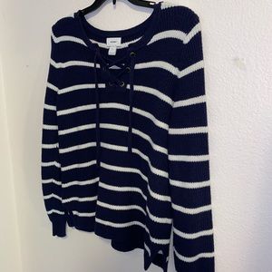 Dark blue & white striped Old Navy sweater